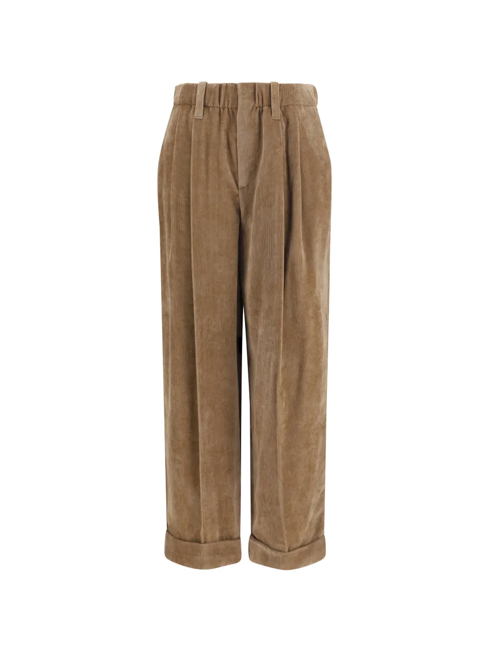 Brunello Cucinelli pleated corduroy trousers - Marrone