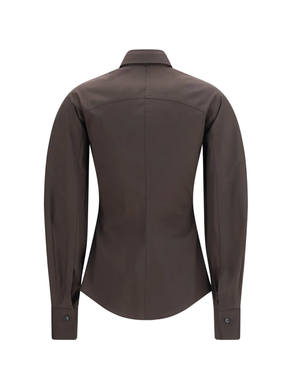 Brunello Cucinelli Blouse met gestrikt detail en pofmouwen Bruin