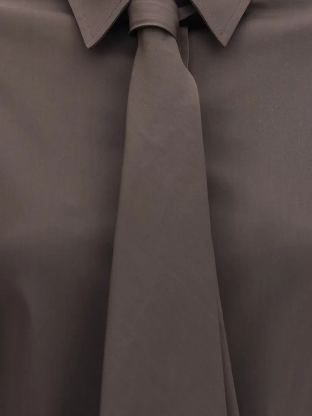 Brunello Cucinelli Blouse met gestrikt detail en pofmouwen Bruin