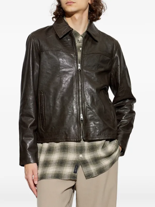 AllSaints Tune lamb-leather Jacket | Brown | FARFETCH