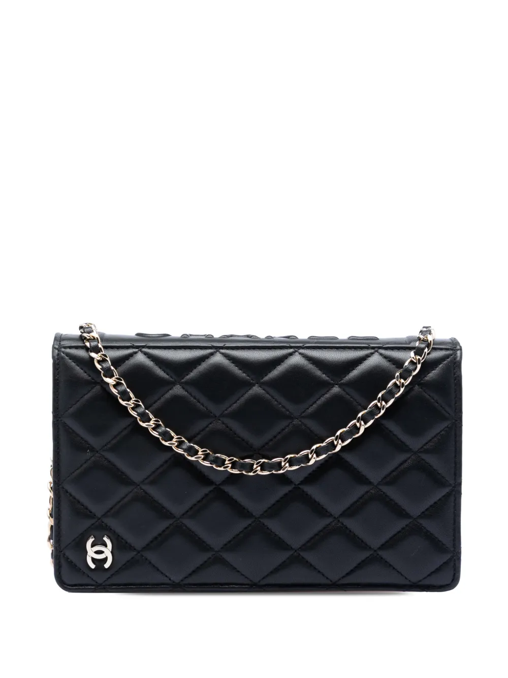CHANEL Pre-Owned 2021-2026 Quilted Lambskin Book Wallet On Chain crossbody bag - Nero