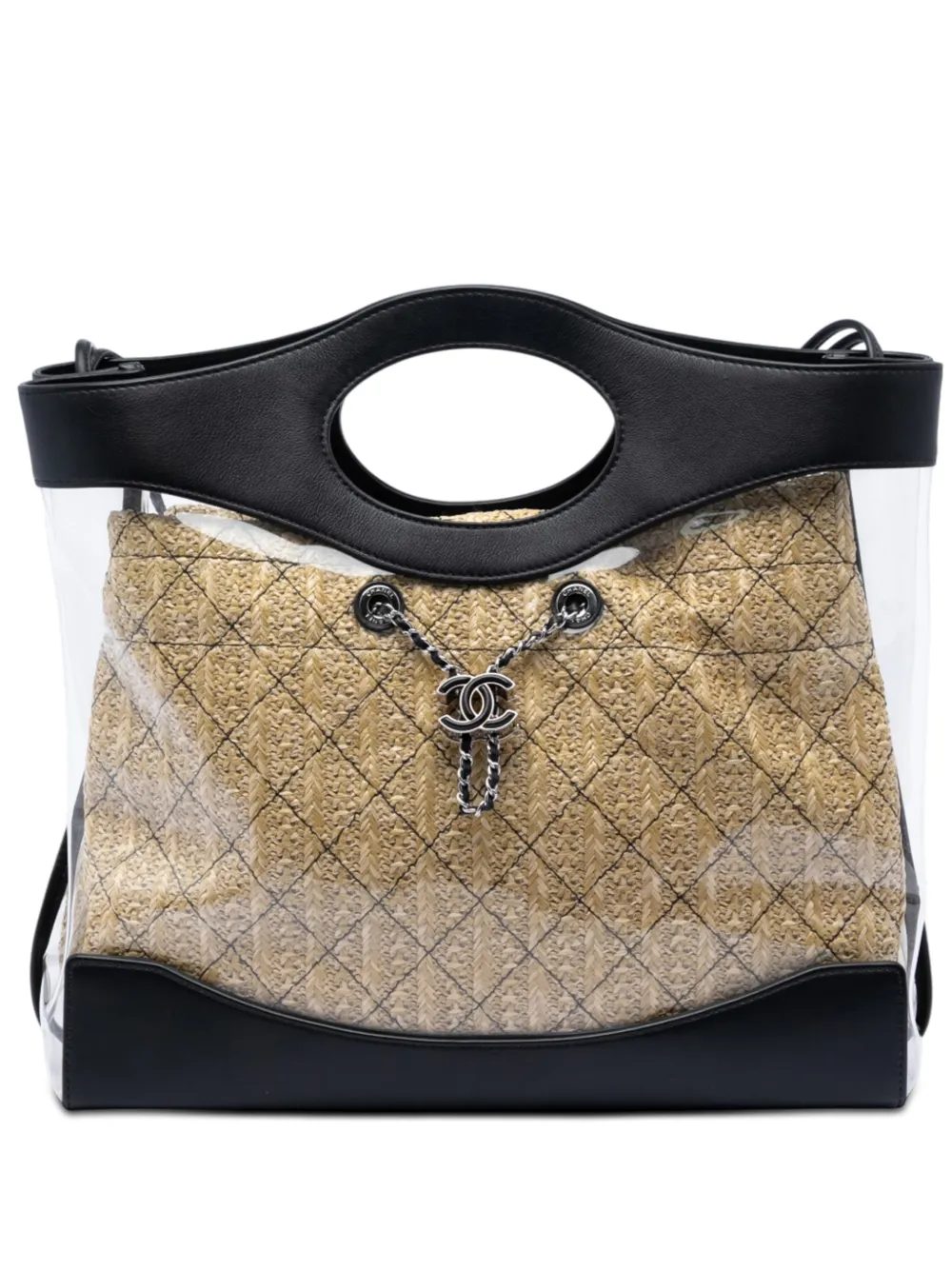 CHANEL Pre-Owned 2019 PVC and Calfskin 31 Shopping Tote satchel - Black