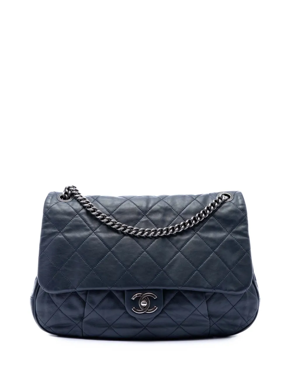 CHANEL Pre-Owned 2012-2013 Quilted Calfskin Coco Pleats Flap shoulder bag - Blu