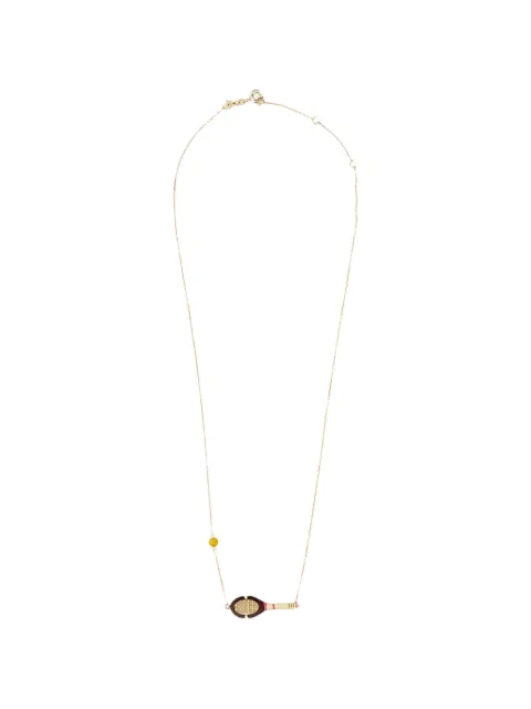 Aliita enamelled racket-charm necklace