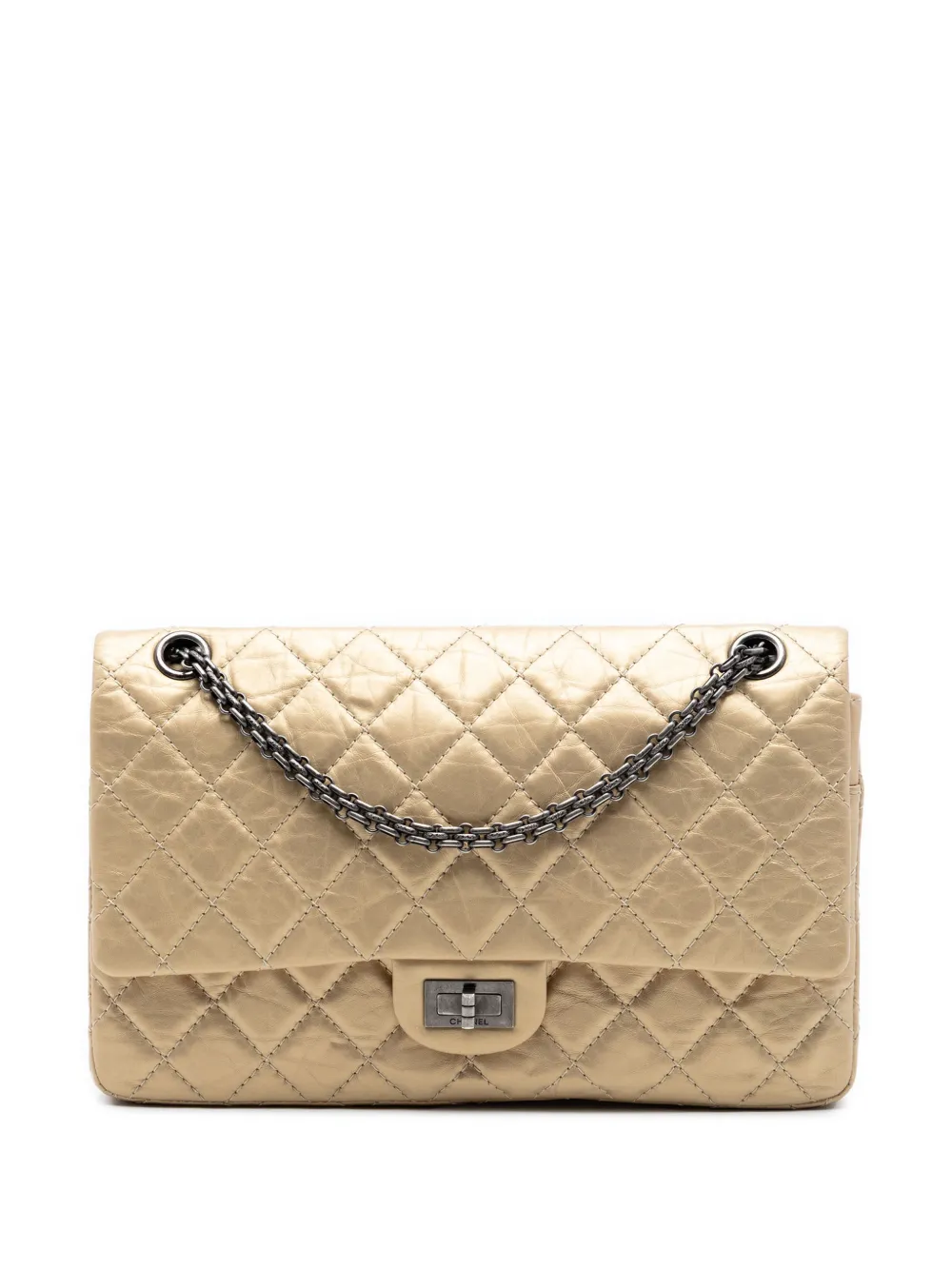 CHANEL Pre-Owned 2010-2011 Quilted Metallic Aged Calfskin Reissue 2.55 Double Flap 226 shoulder bag - Gold