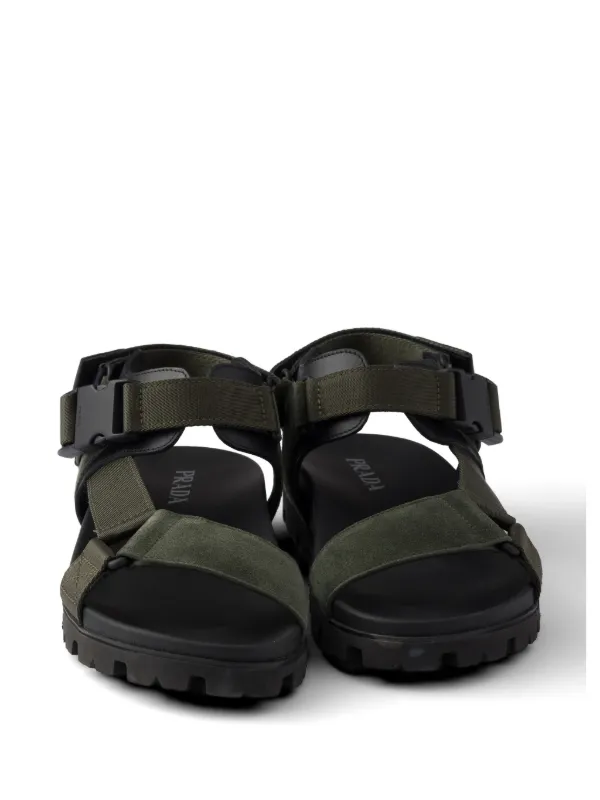 Prada スエード サンダル | グリーン | FARFETCH JP