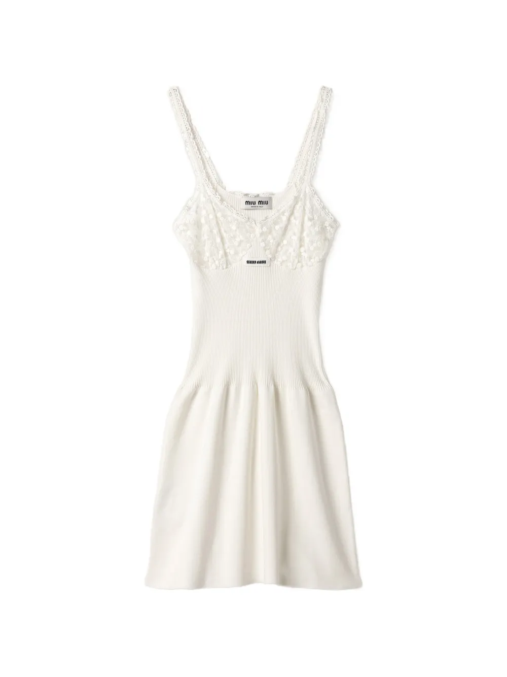 Miu Miu cotton and lace dress - Bianco