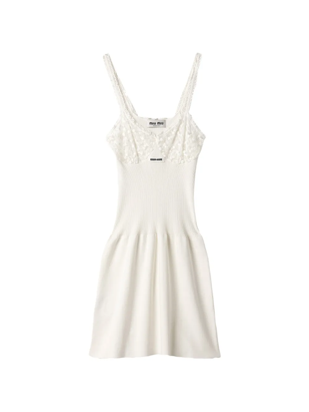 Miu Miu cotton and lace dress - Bianco