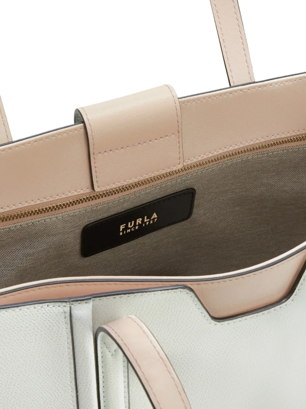 Furla Riva shopper van bewerkt leer Groen