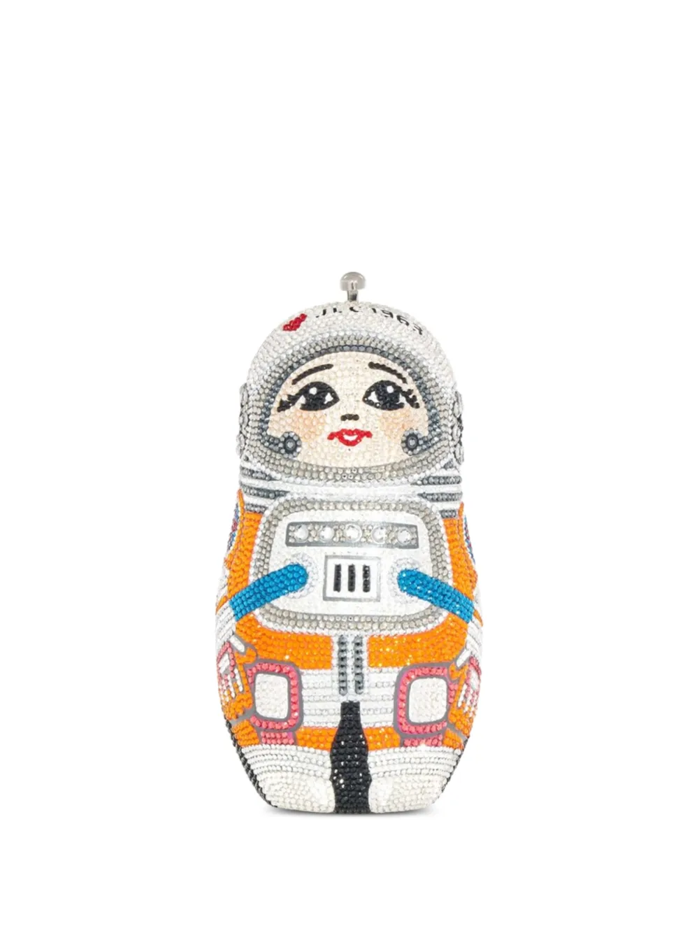 Judith Leiber Astronaut crystal-embellished clutch bag - Bianco