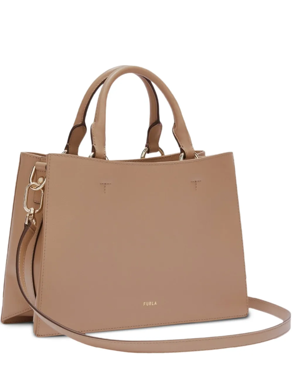 Furla Shopper met logo Bruin