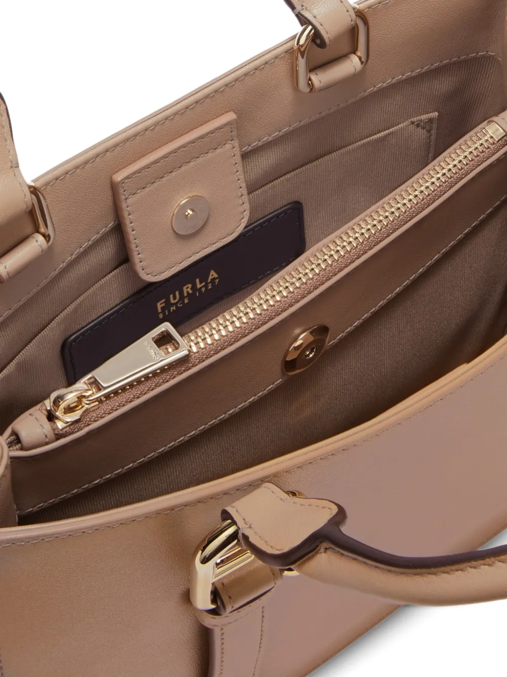 Furla Shopper met logo Bruin
