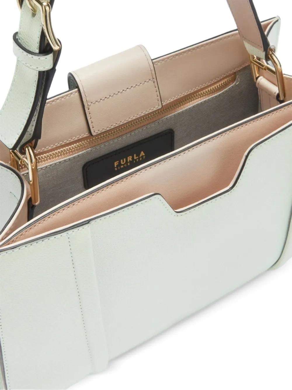 Furla Riva leren medium shopper Groen