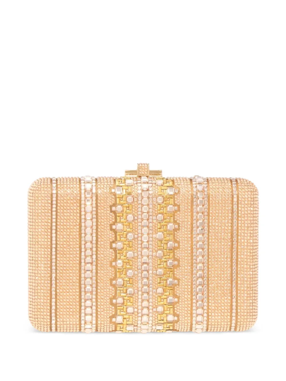 Judith Leiber Lattice Crystal Slim Slide clutch bag - Oro