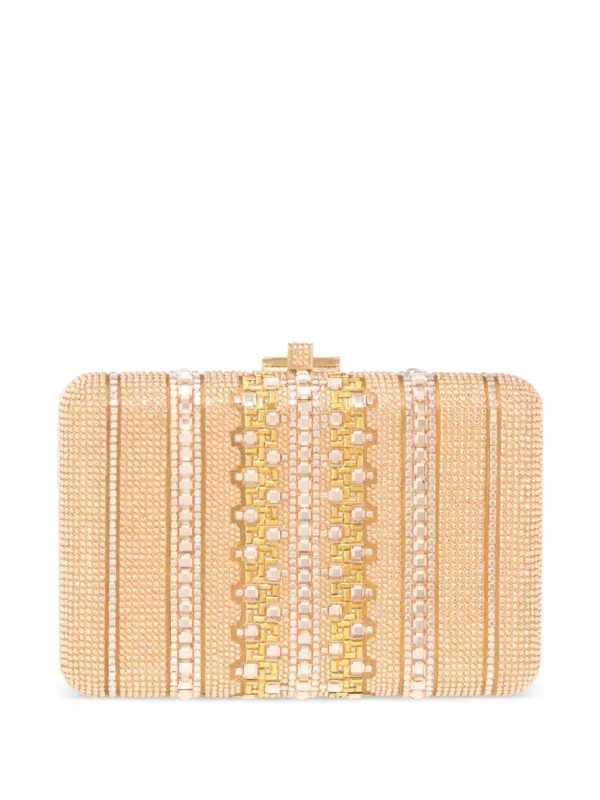 Judith Leiber Lattice Crystal Slim Slide クラッチバッグ | ゴールド 