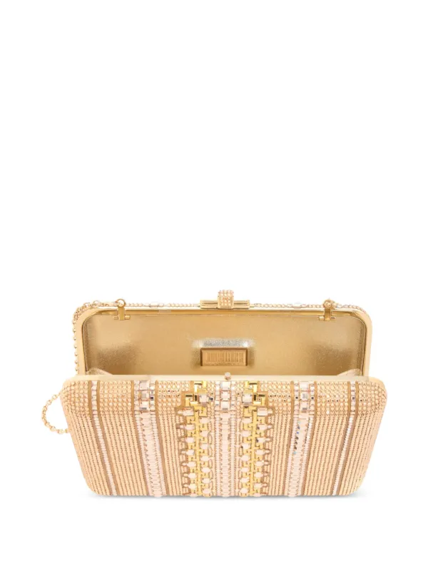 Judith Leiber Lattice Crystal Slim Slide クラッチバッグ | ゴールド 