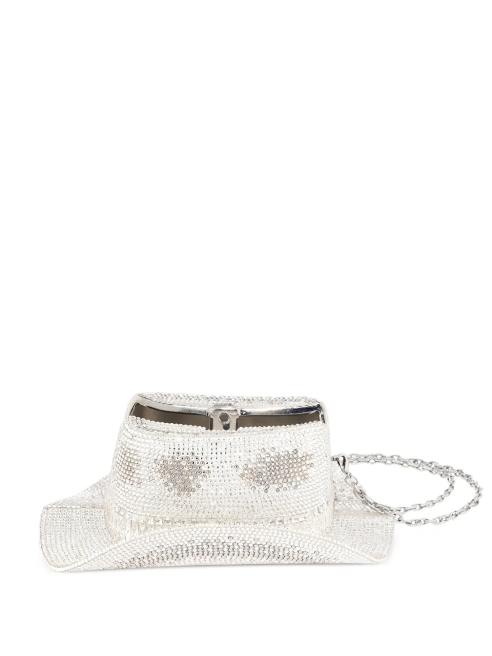 Judith Leiber crystal-embellished cowboy-hat clutch bag - Bianco