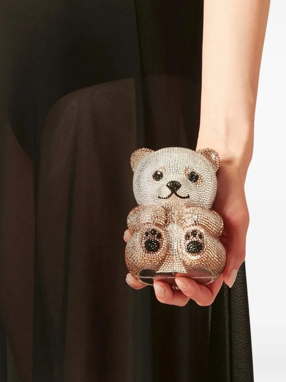Judith Leiber Teddy Bear crystal-embellished clutch bag - Marrone