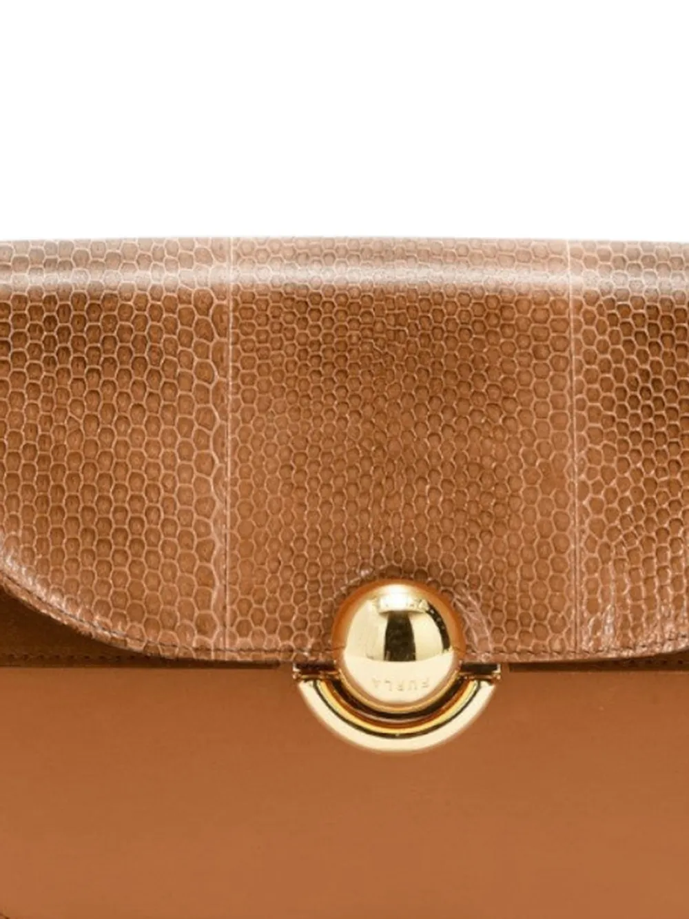 Furla Sfera shopper met vlakken en slangenleer-effect Bruin