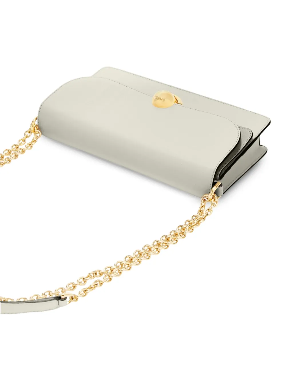 Furla Schouderband van schakelketting en gegraveerd logo Wit