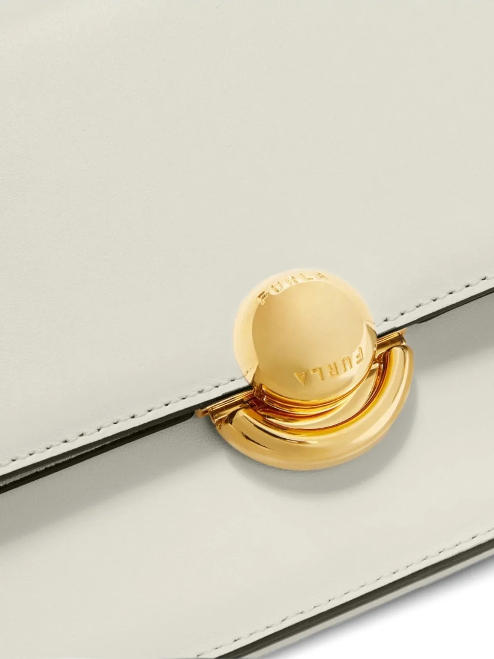 Furla Schouderband van schakelketting en gegraveerd logo Wit