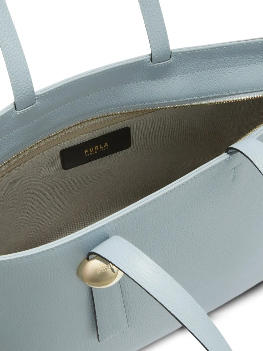 Furla Bewerkte shopper met gegraveerd logo Blauw