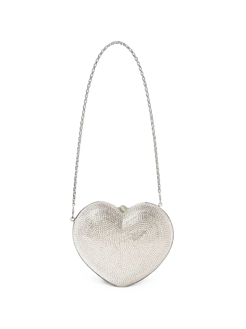 Judith Leiber L'amour Petit Coeur Clutch Bag In Silver