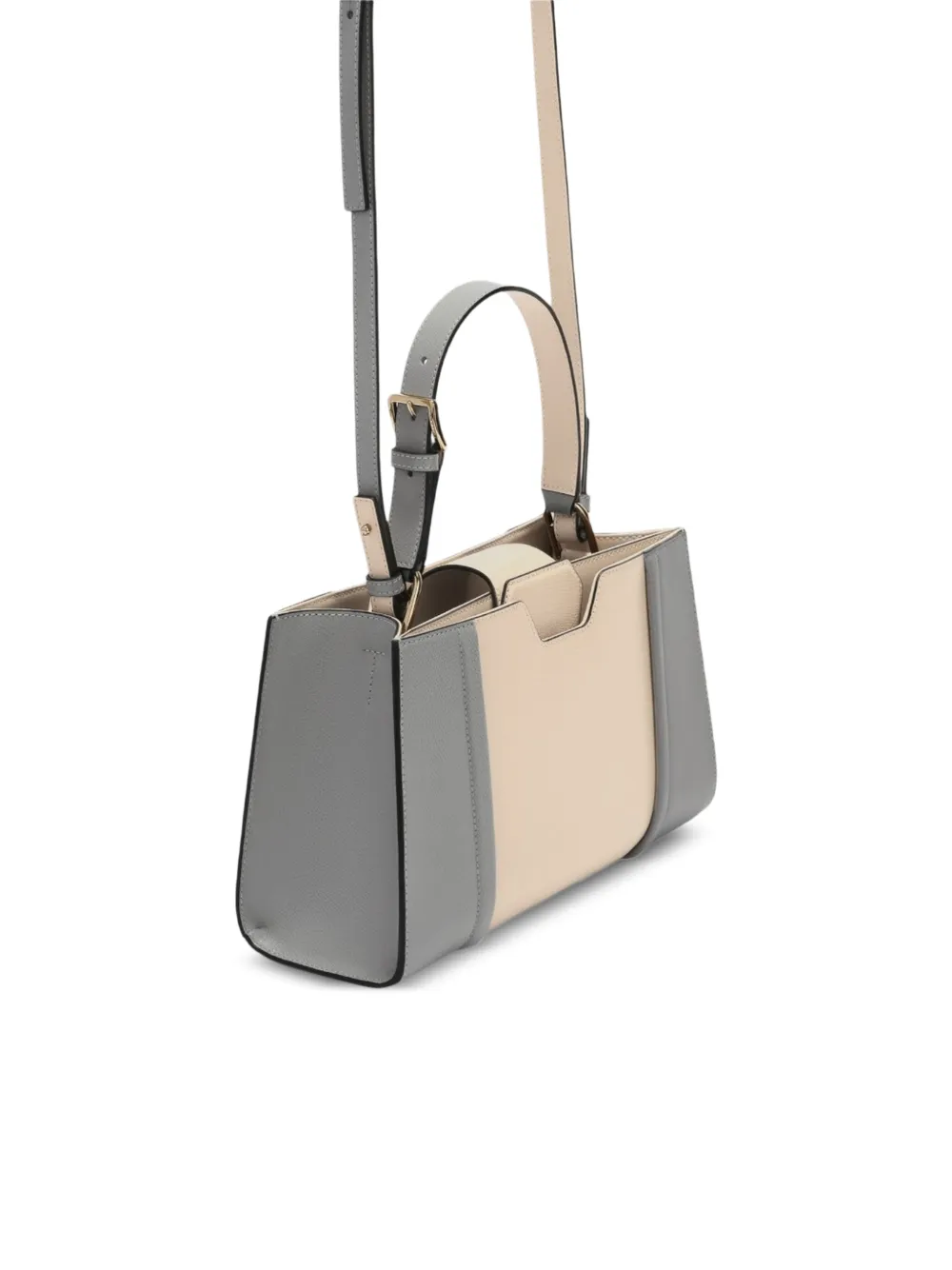Furla shopper van bewerkt leer met colourblocking Grijs