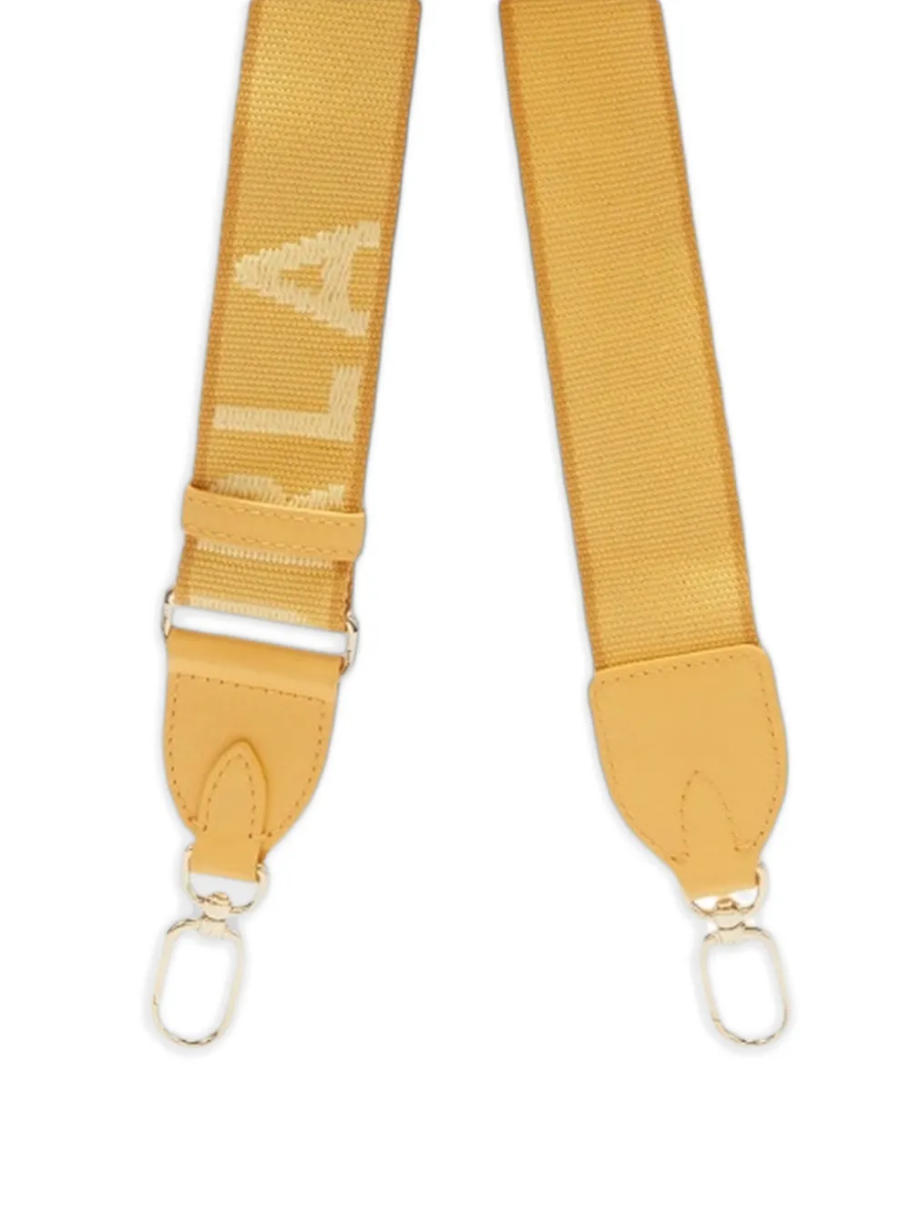 Furla Fiona verstelbare schouderband met logo-jacquard Geel