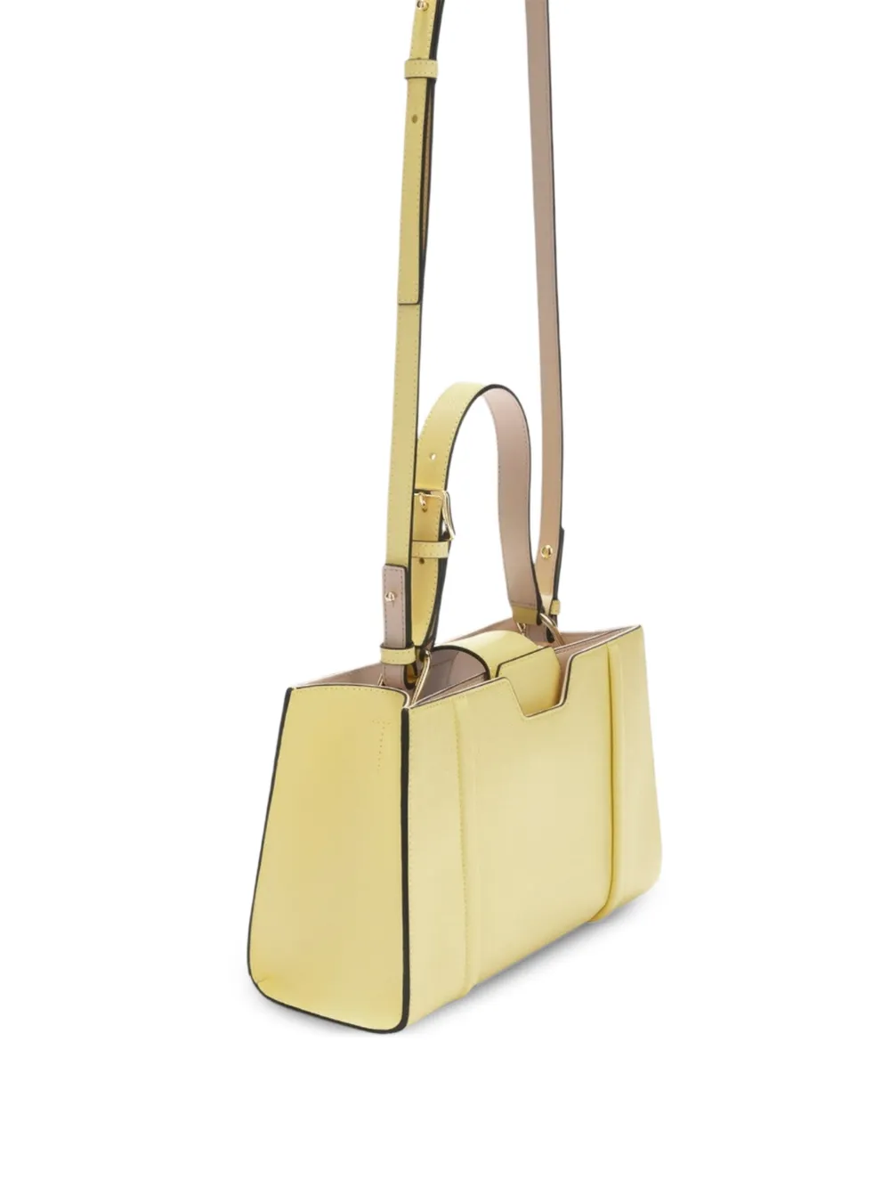 Furla Tas van bewerkt leer Geel