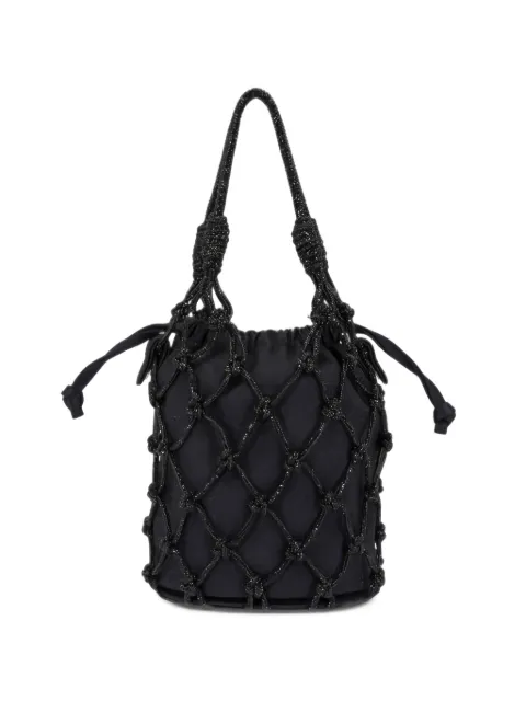 Judith Leiber crystal-embellished netted bucket bag