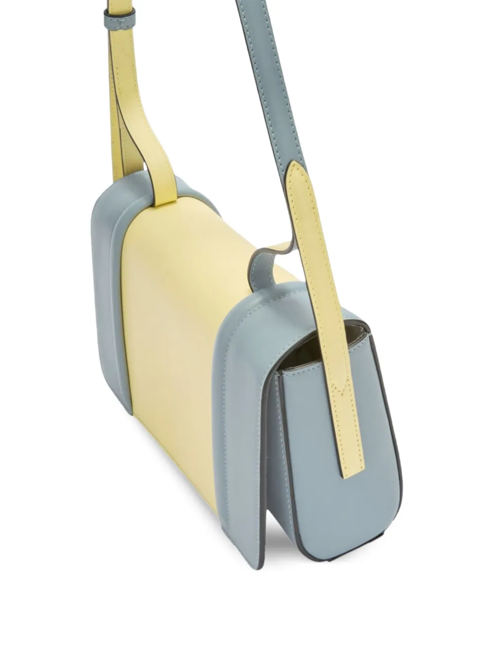 Furla Leren schoudertas met colourblocking Geel