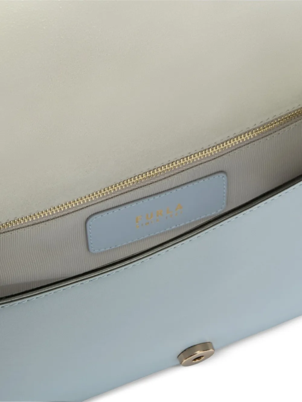 Furla Leren schoudertas met colourblocking Geel