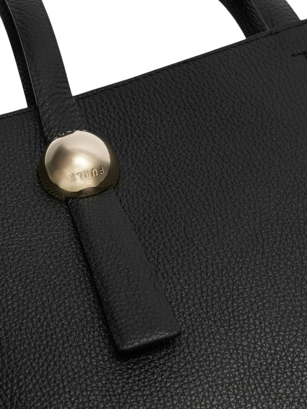 Furla shopper met gegraveerd logo en textuur Zwart