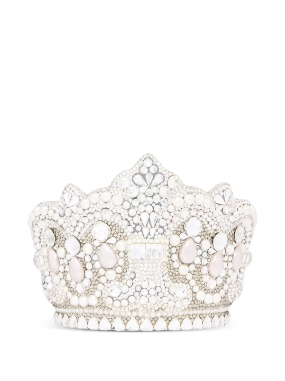 Judith Leiber Crown Diana crystal-embellishment clutch bag - Argento