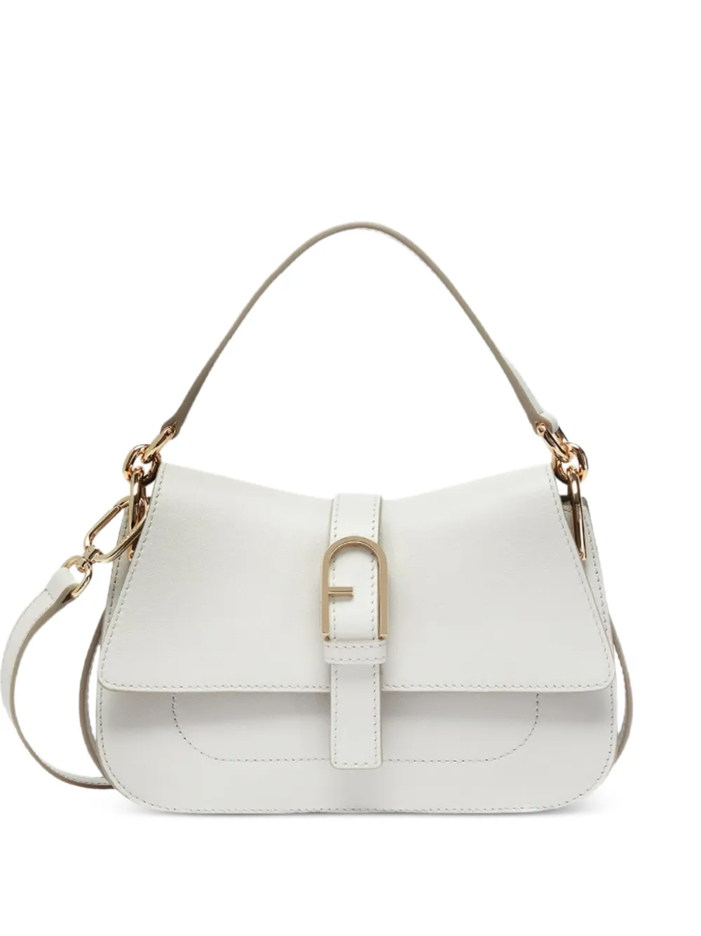 Furla Clutch in pelle con placca logo - Bianco
