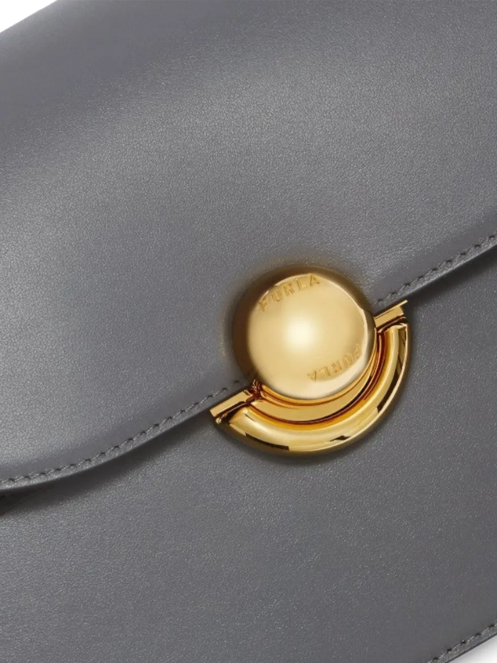 Furla Crossbodytas met omslag en logoplakkaat Grijs