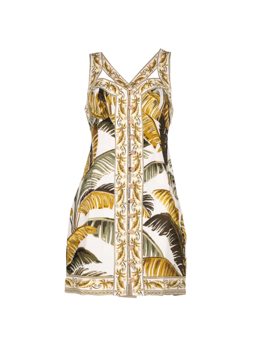 FARM Rio leaf-print mini dress - Toni neutri