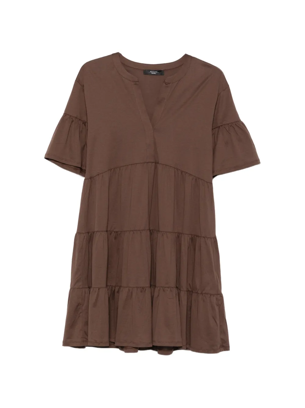 Max Mara tiered ruffled mini dress - Marrone