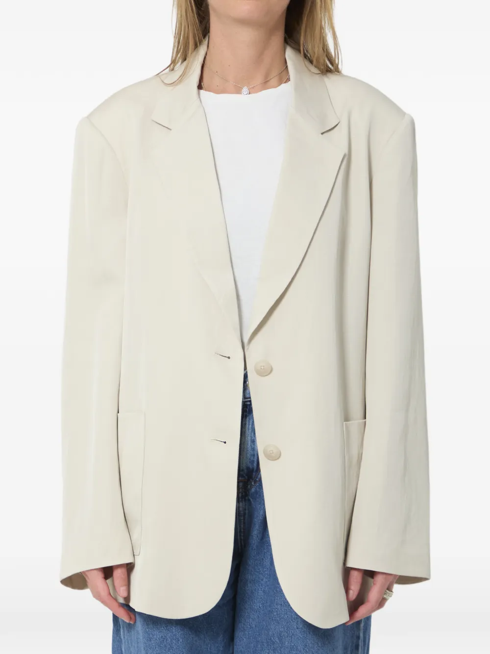 The Frankie Shop Bruna single-breasted blazer - Toni neutri