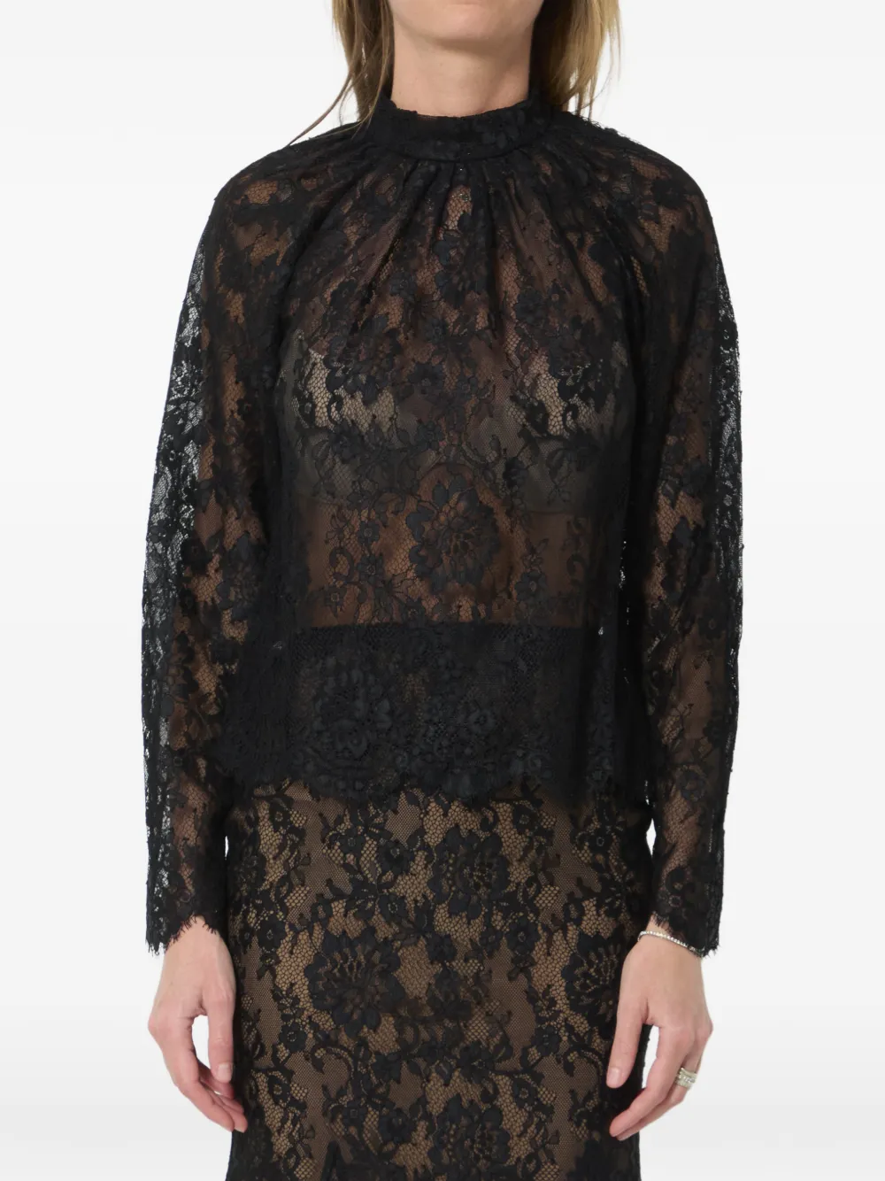 Self-Portrait laced blouse - Nero