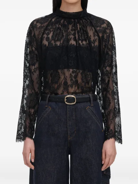Self-Portrait black lace blouse
