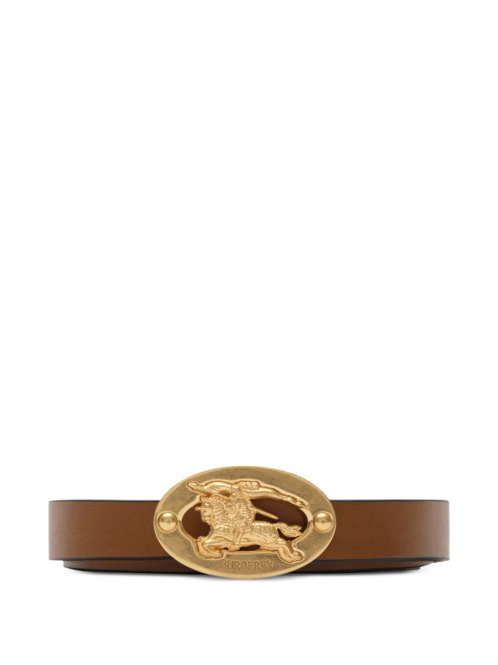 Burberry thin reversible leather Knight-stamp belt - Brown