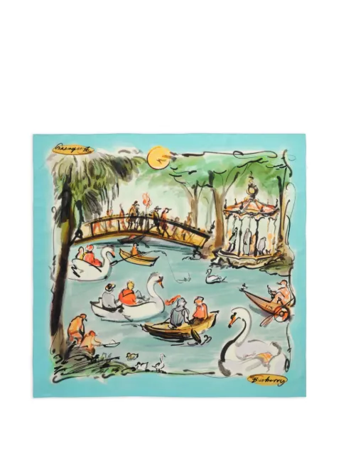 Burberry swan-lake silk scarf