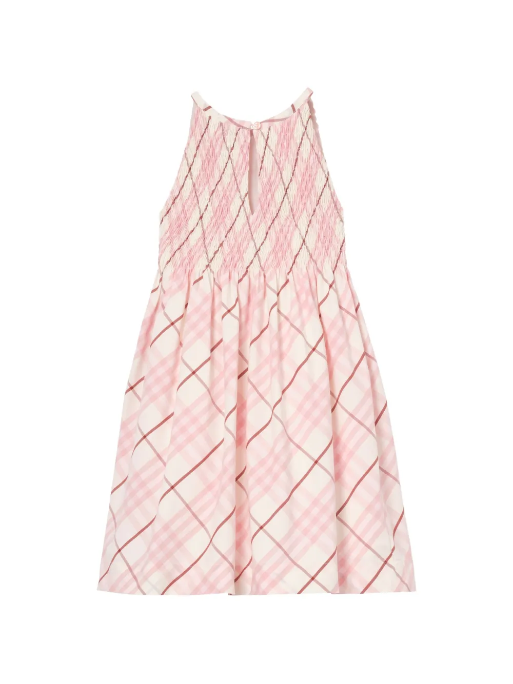 Burberry Kids Geruite katoenen jurk Roze