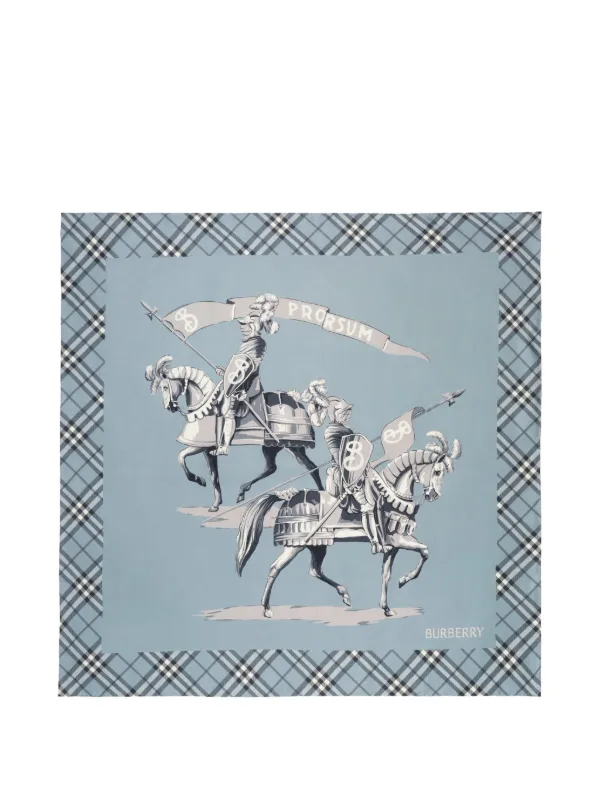Burberry Archive Knight Silk Scarf in Blue
