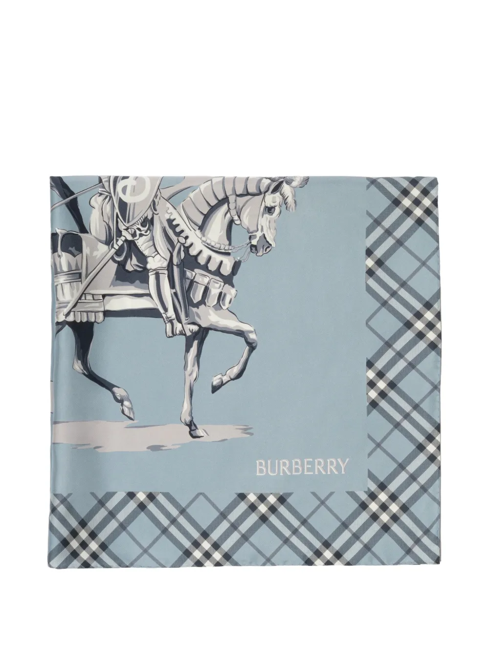 Burberry Archive Knight zijden sjaal Blauw