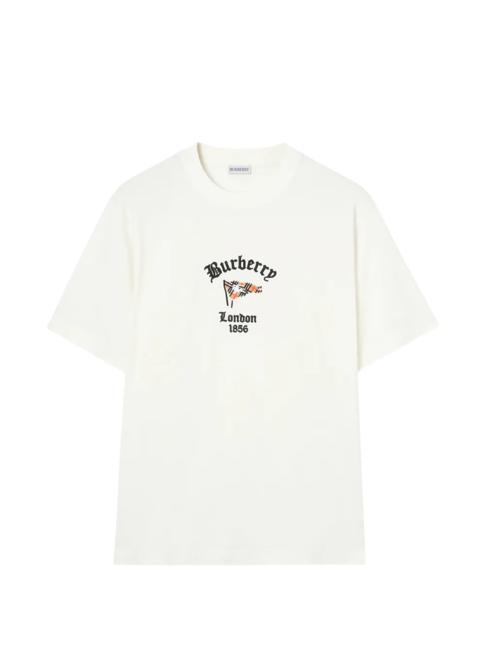 Burberry Check-flag cotton T-shirt - Toni neutri