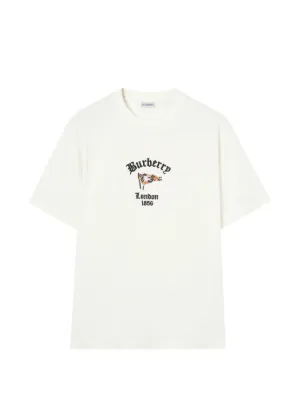 Burberry equestrian-sketch Cotton T-shirt | Neutrals | FARFETCH