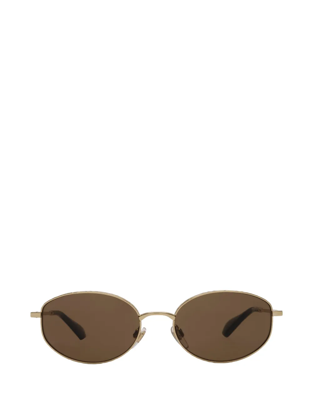 Burberry metal Check oval sunglasses - Gold